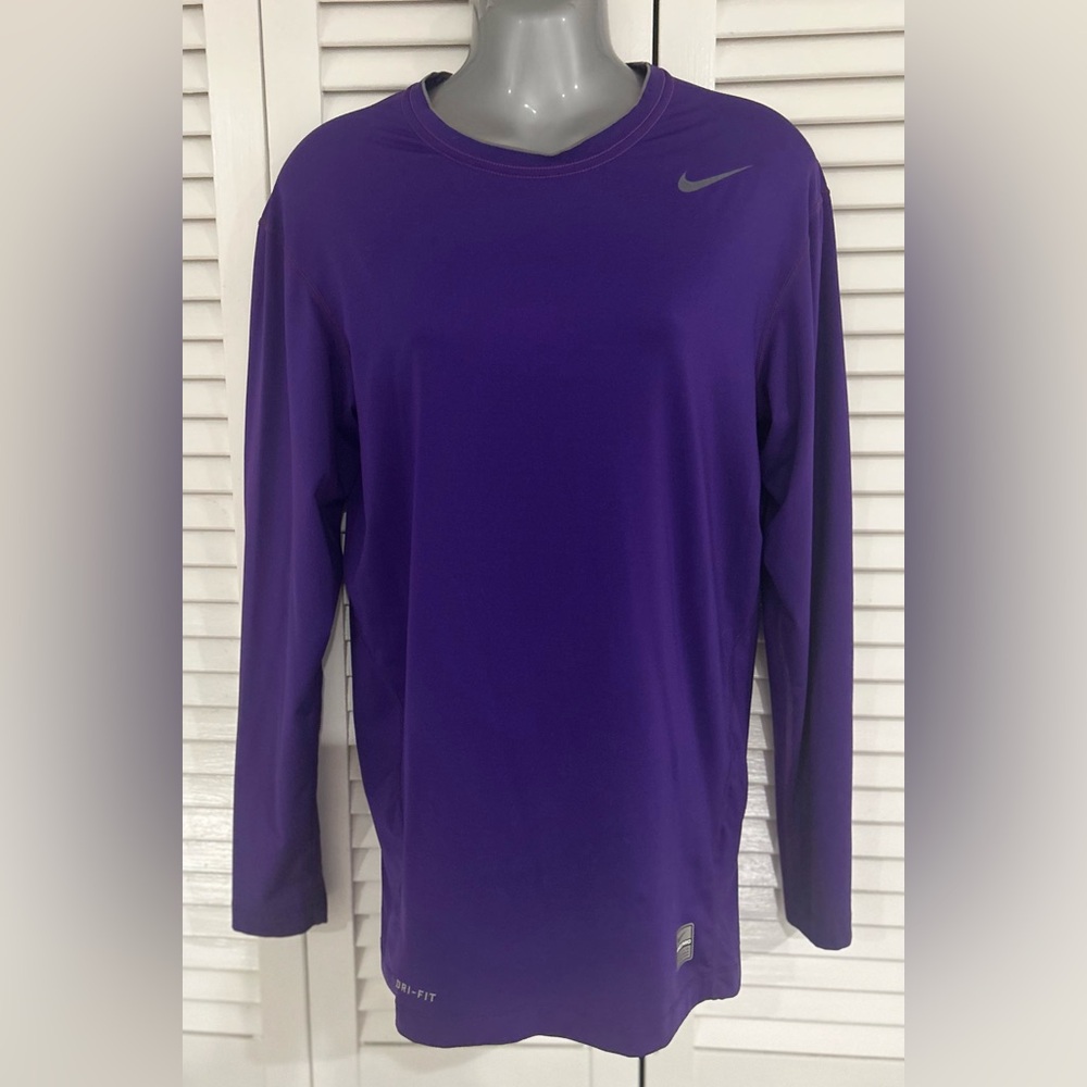 Nike Pro Compression Dri-FIT Deep Violet Purple Long Sleeve Top size XL